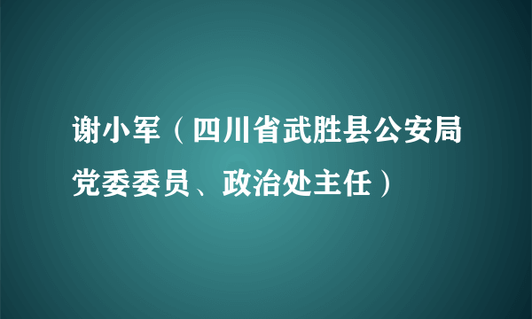 谢小军（四川省武胜县公安局党委委员、政治处主任）