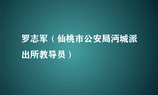 罗志军（仙桃市公安局沔城派出所教导员）