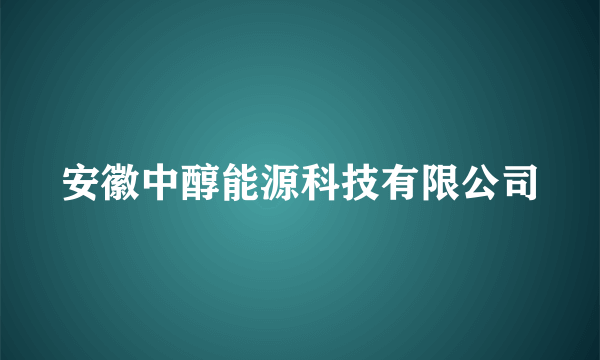 安徽中醇能源科技有限公司