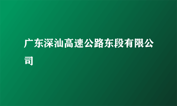 广东深汕高速公路东段有限公司