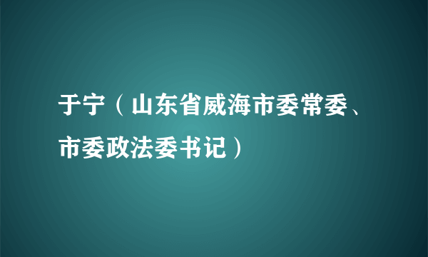 于宁（山东省威海市委常委、市委政法委书记）