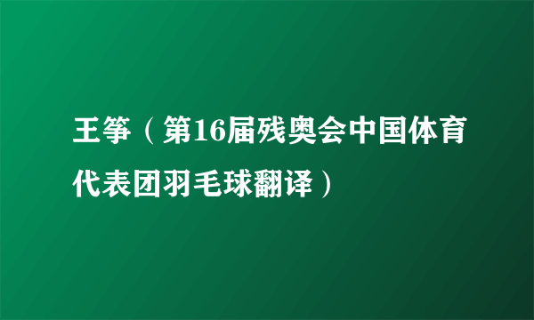 王筝（第16届残奥会中国体育代表团羽毛球翻译）