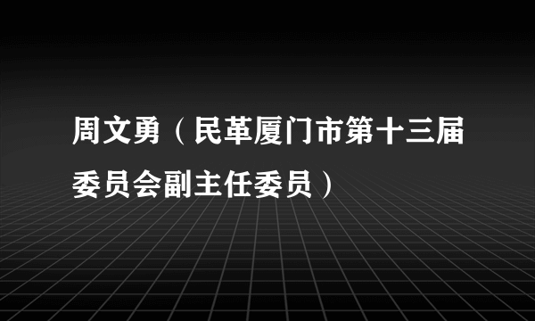 周文勇（民革厦门市第十三届委员会副主任委员）