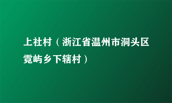 上社村（浙江省温州市洞头区霓屿乡下辖村）