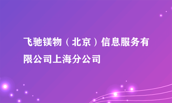 飞驰镁物（北京）信息服务有限公司上海分公司