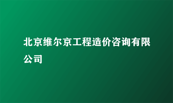 北京维尔京工程造价咨询有限公司