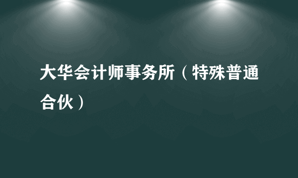 大华会计师事务所（特殊普通合伙）