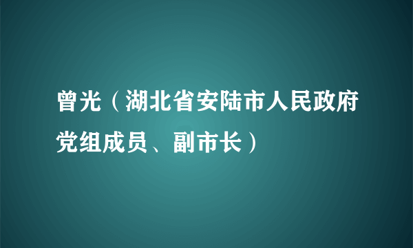 曾光（湖北省安陆市人民政府党组成员、副市长）