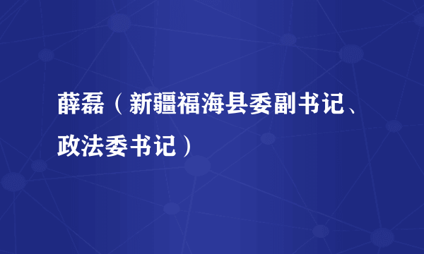 薛磊（新疆福海县委副书记、政法委书记）