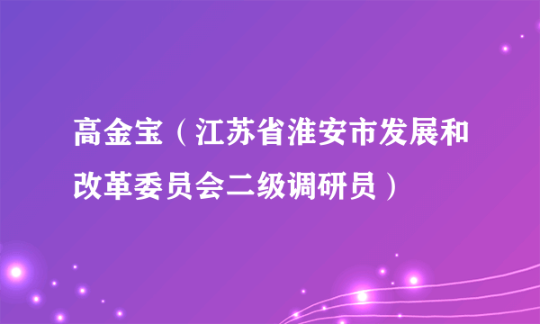 高金宝（江苏省淮安市发展和改革委员会二级调研员）