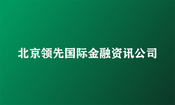 北京领先国际金融资讯公司