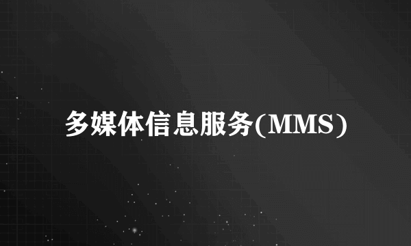 多媒体信息服务(MMS)