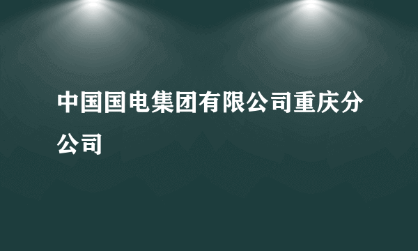 中国国电集团有限公司重庆分公司