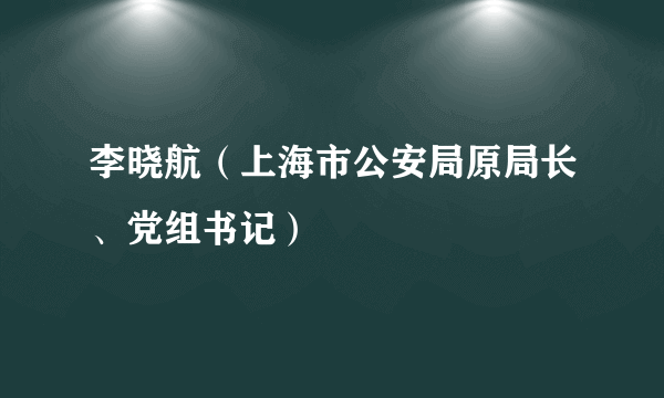 李晓航（上海市公安局原局长、党组书记）