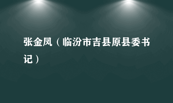 张金凤（临汾市吉县原县委书记）