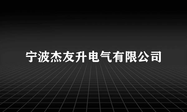 宁波杰友升电气有限公司