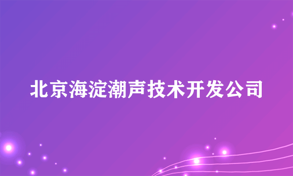 北京海淀潮声技术开发公司