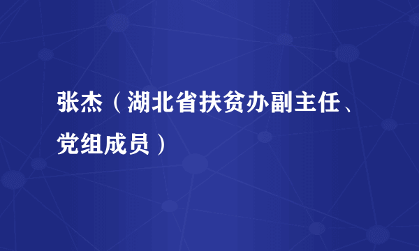 张杰（湖北省扶贫办副主任、党组成员）