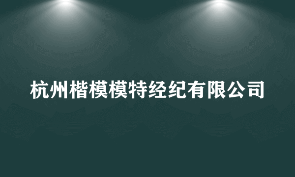 杭州楷模模特经纪有限公司