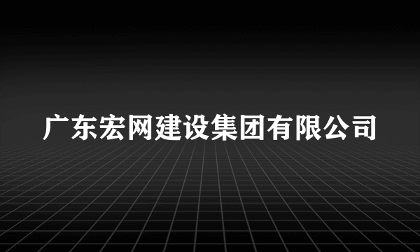 广东宏网建设集团有限公司