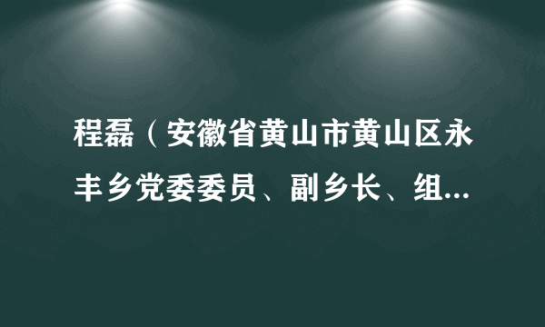 程磊（安徽省黄山市黄山区永丰乡党委委员、副乡长、组织委员）