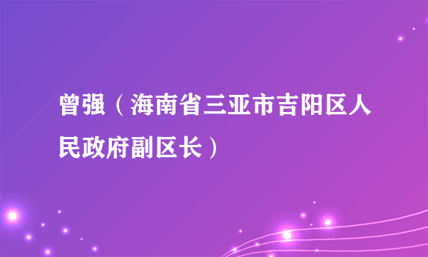 曾强（海南省三亚市吉阳区人民政府副区长）