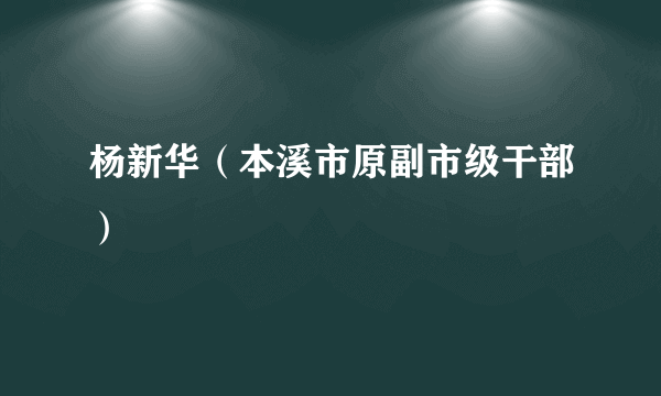 杨新华（本溪市原副市级干部）