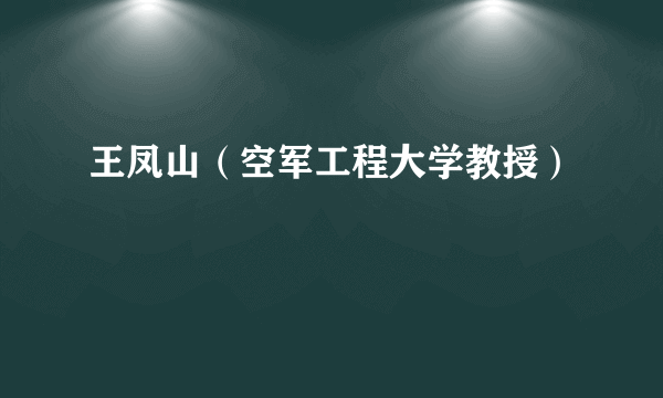 王凤山（空军工程大学教授）