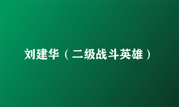 刘建华（二级战斗英雄）