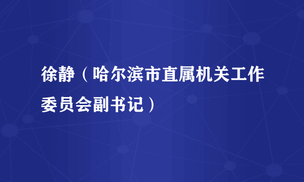 徐静（哈尔滨市直属机关工作委员会副书记）