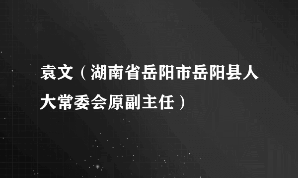 袁文（湖南省岳阳市岳阳县人大常委会原副主任）