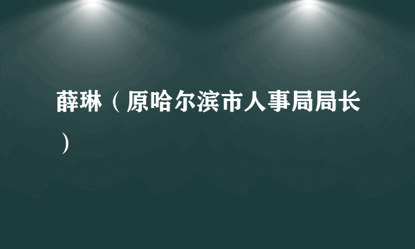 薛琳（原哈尔滨市人事局局长）