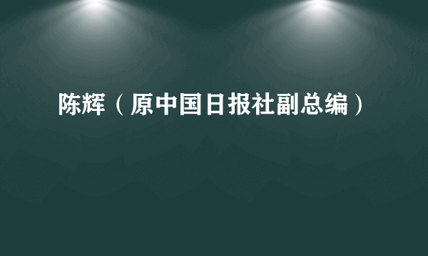 陈辉（原中国日报社副总编）