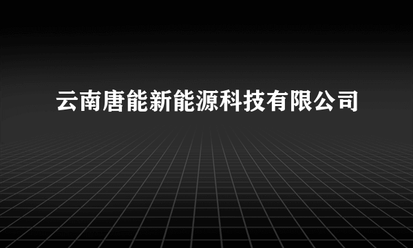 云南唐能新能源科技有限公司