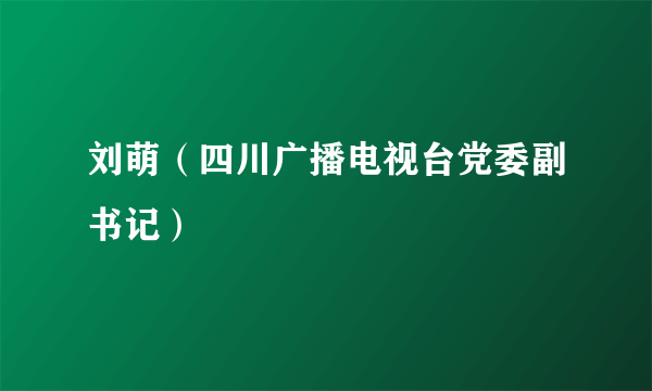 刘萌（四川广播电视台党委副书记）