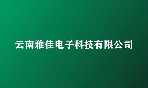 云南雅佳电子科技有限公司