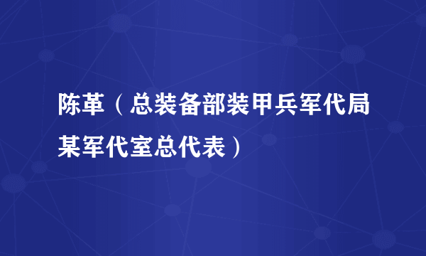 陈革（总装备部装甲兵军代局某军代室总代表）