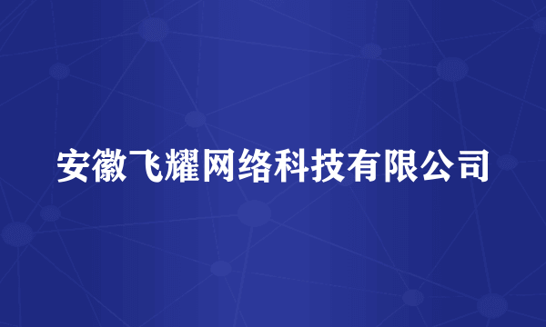 安徽飞耀网络科技有限公司