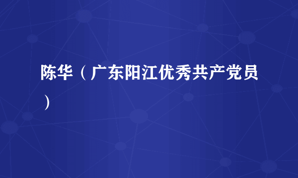 陈华（广东阳江优秀共产党员）