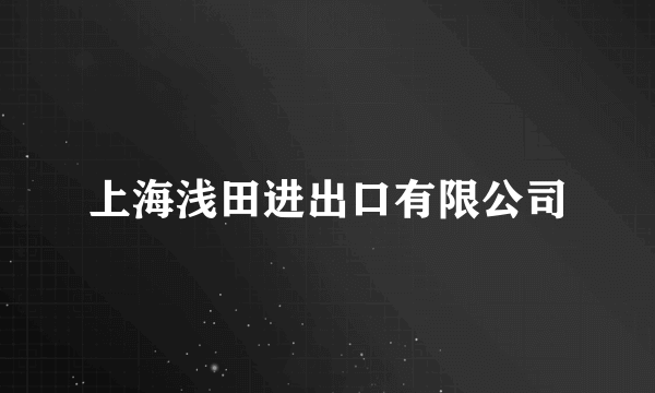 上海浅田进出口有限公司