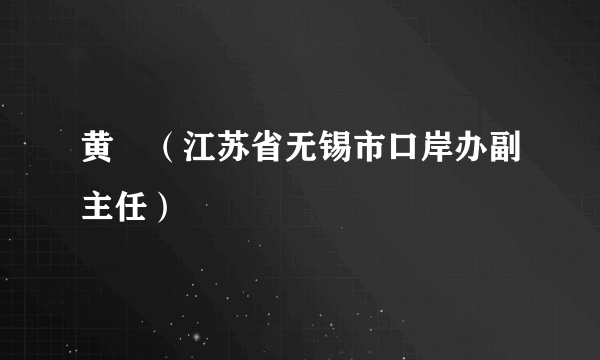 黄珺（江苏省无锡市口岸办副主任）