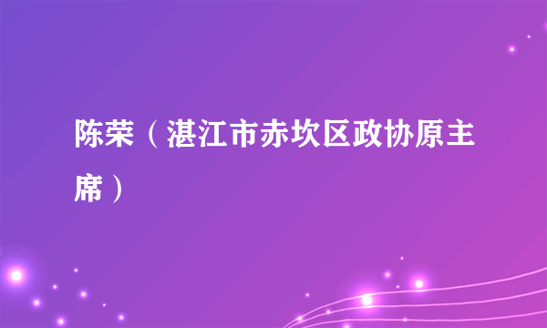 陈荣（湛江市赤坎区政协原主席）