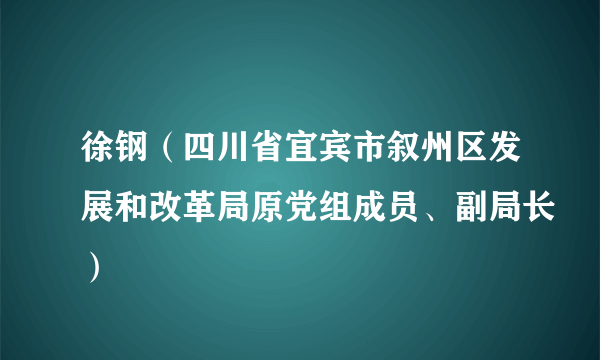 徐钢（四川省宜宾市叙州区发展和改革局原党组成员、副局长）