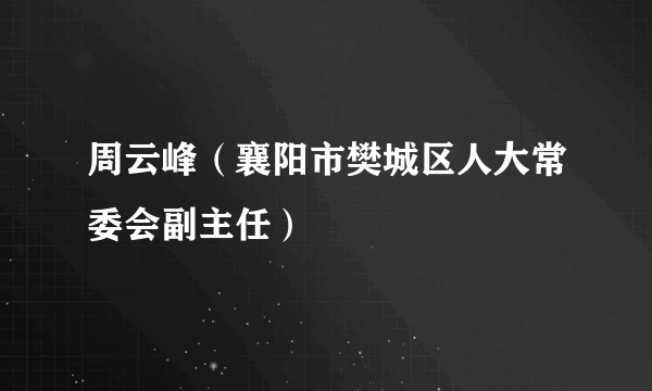 周云峰（襄阳市樊城区人大常委会副主任）