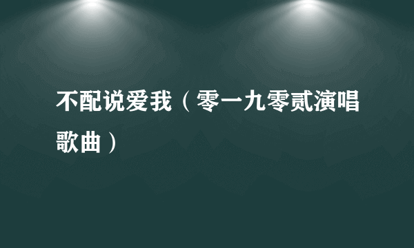 不配说爱我（零一九零贰演唱歌曲）