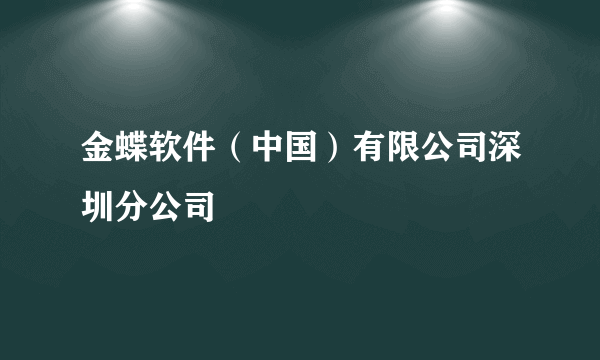 金蝶软件（中国）有限公司深圳分公司