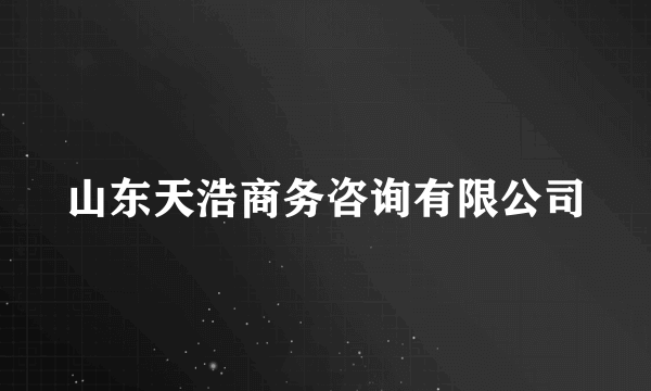 山东天浩商务咨询有限公司