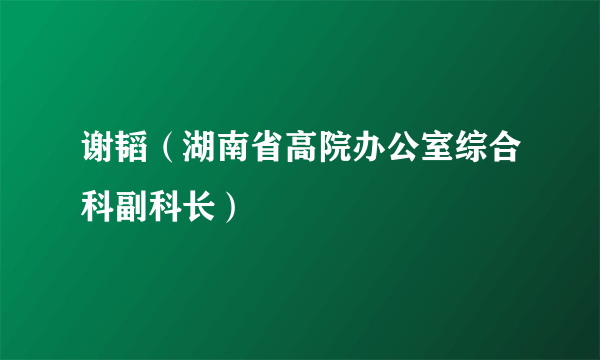 谢韬（湖南省高院办公室综合科副科长）