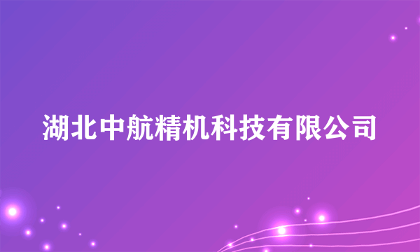 湖北中航精机科技有限公司