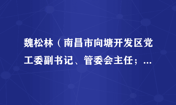 魏松林（南昌市向塘开发区党工委副书记、管委会主任；南昌县向塘镇党委副书记、镇长）